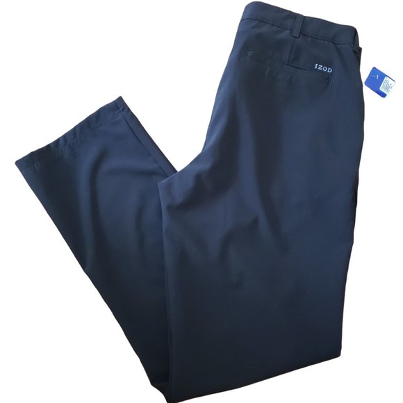 IZOD Swingflex Men's 36 Black Classic-Fit Stretch Performance Golf Pants NWT $70 - Picture 3 of 14